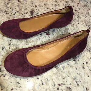 J Crew Factory Anya Suede Ballet Flats